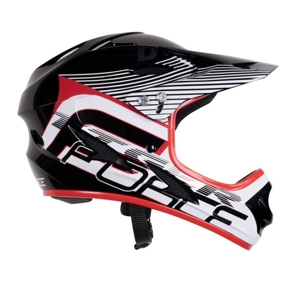helmet FORCE TIGER downhill, black-red-white 