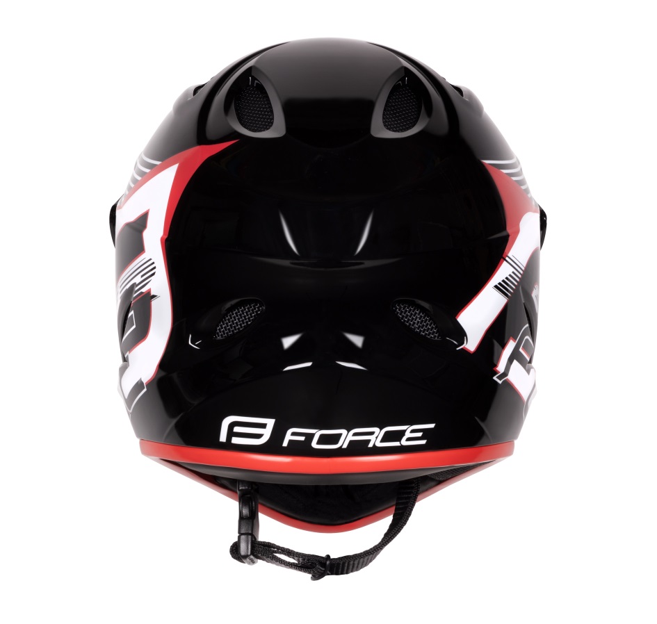 helmet FORCE TIGER downhill, black-red-white 