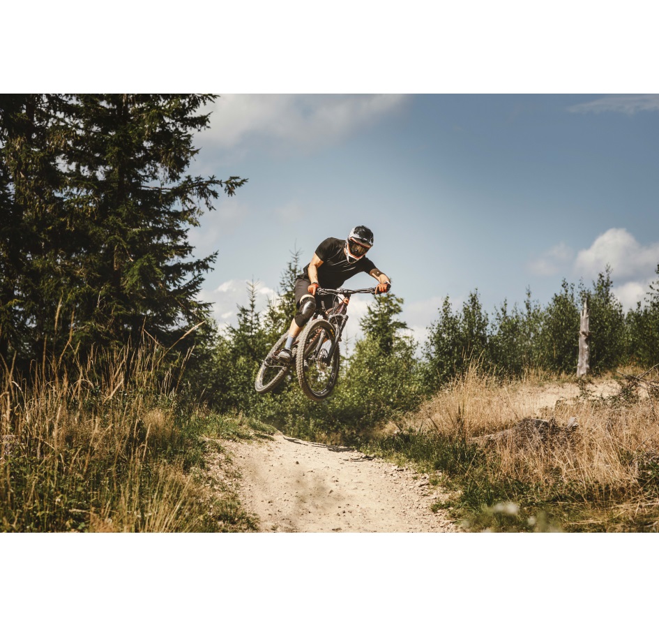 helmet FORCE TIGER downhill, black-red-white 