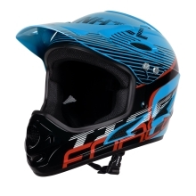 helmet FORCE TIGER downhill, blue-blk-red