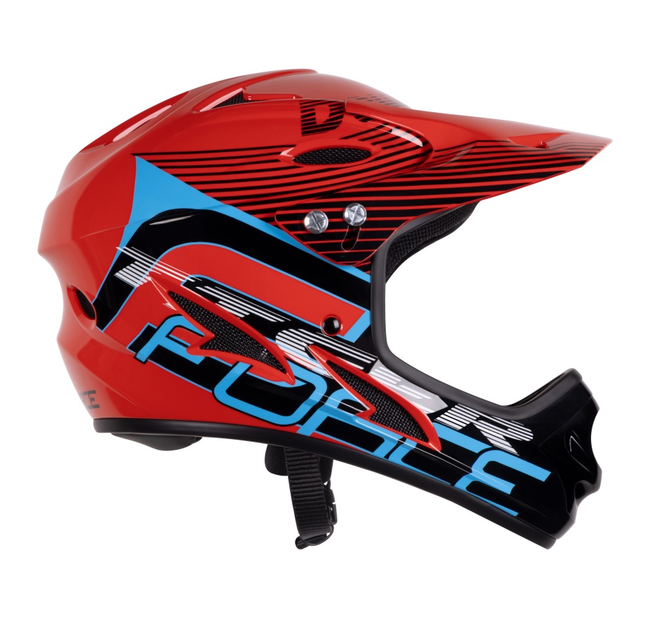 helmet FORCE TIGER downhill, red-blk-blue