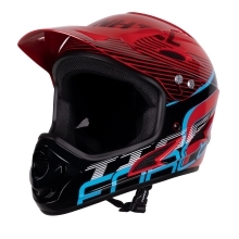 helmet FORCE TIGER downhill, red-blk-blue