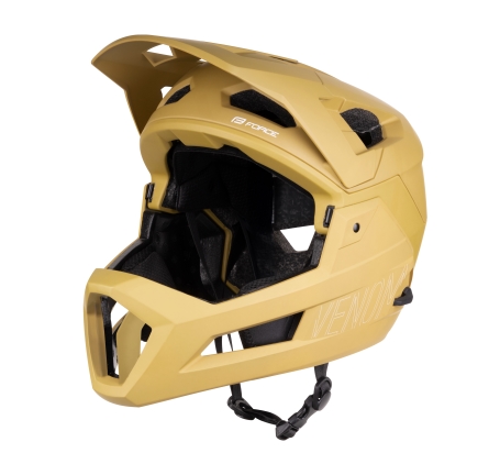 helmet FORCE VENOM downhill, brown