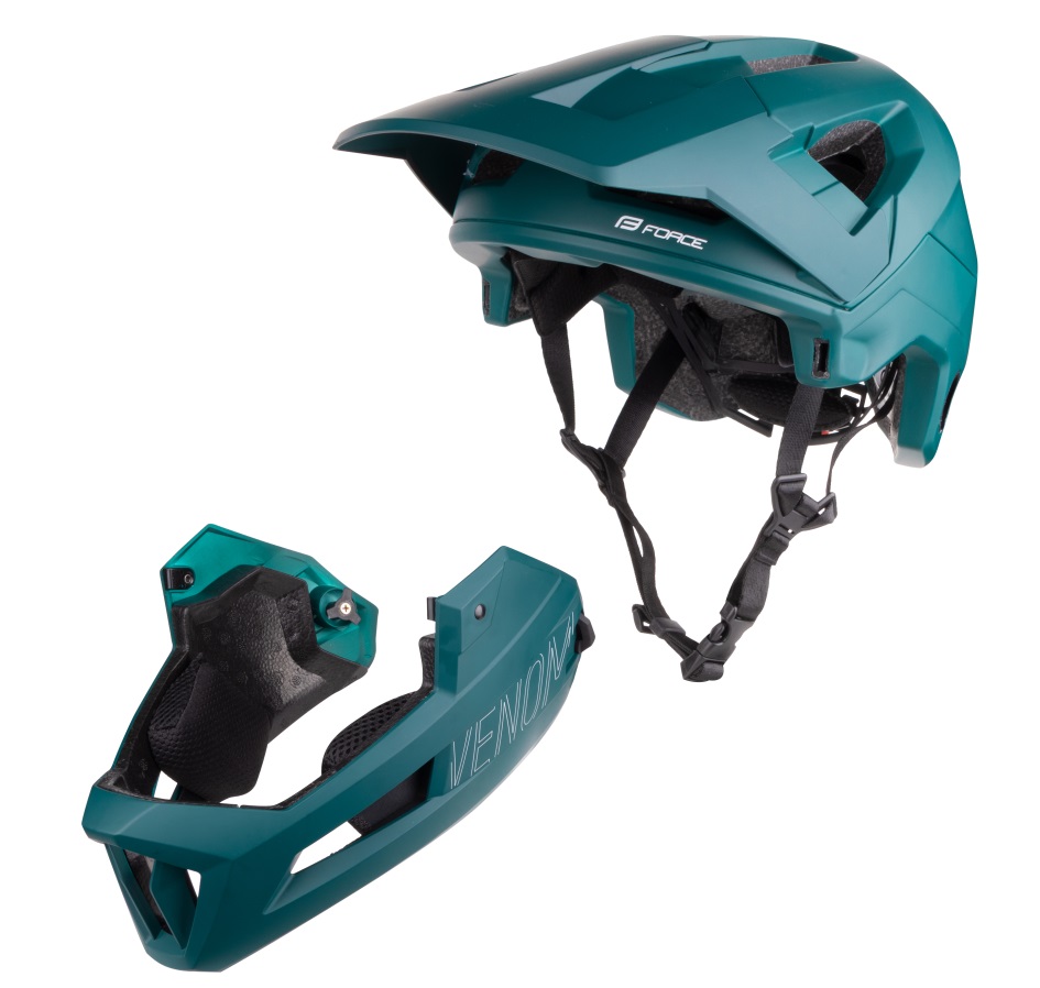 helmet FORCE VENOM downhill, teal