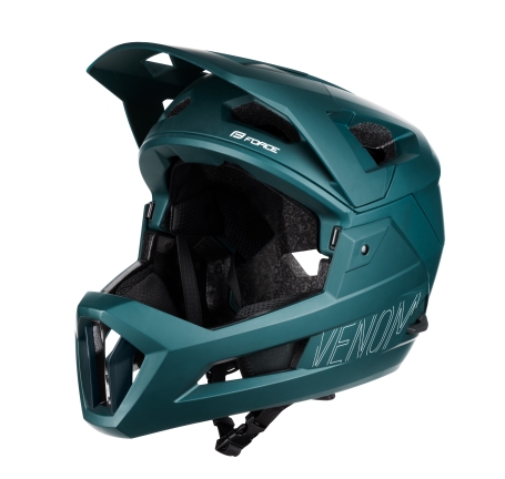 helmet FORCE VENOM downhill, teal