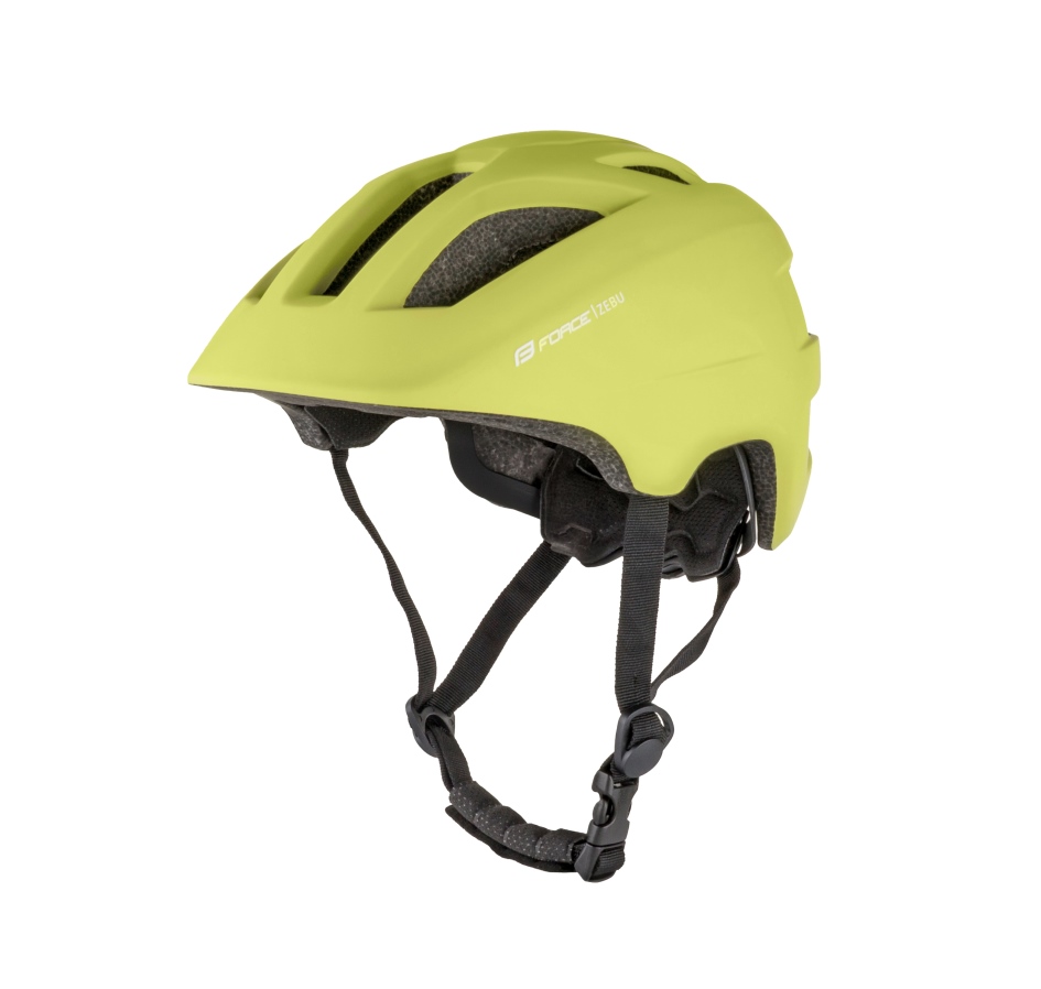 helmet FORCE ZEBU with light, lime XS-S