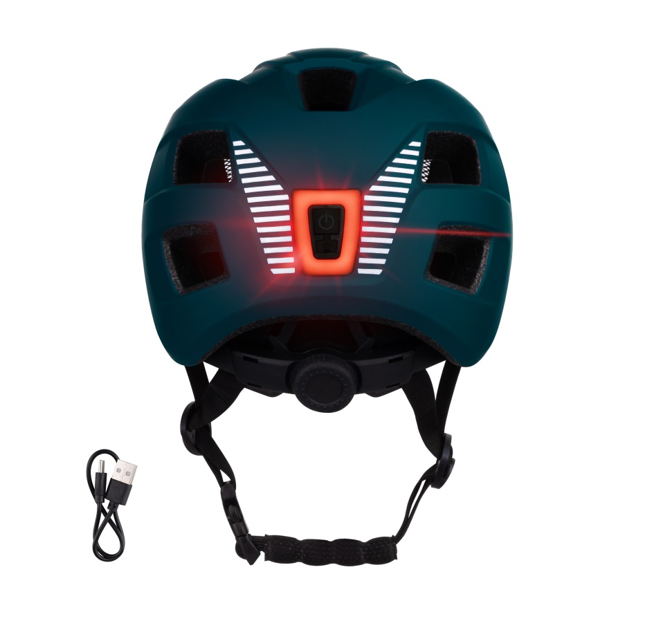 helmet FORCE ZEBU with light, teal