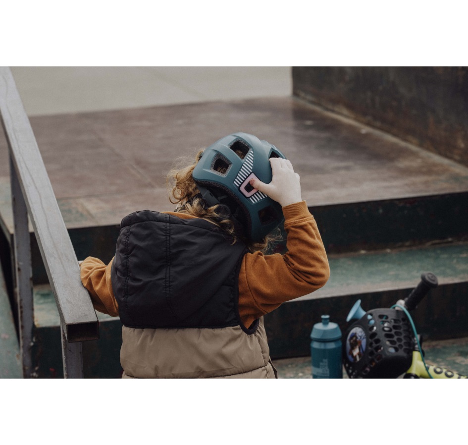 helmet FORCE ZEBU with light, teal
