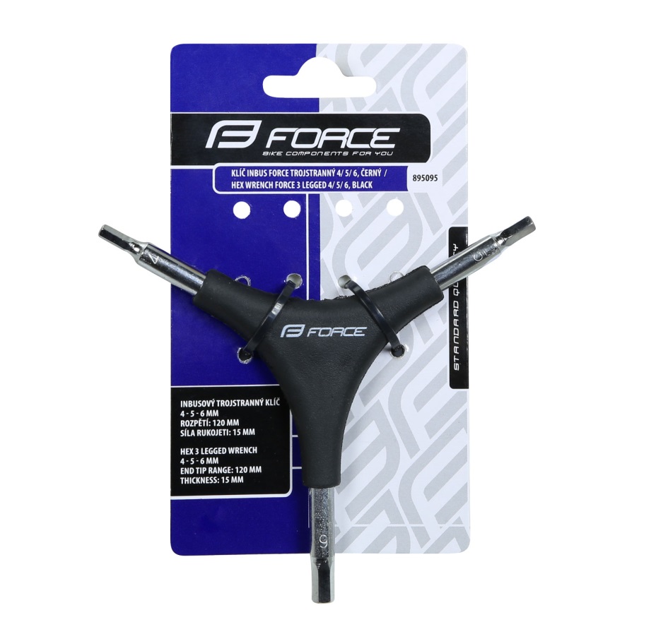 hex wrench FORCE 3 legged 4/ 5/ 6, black