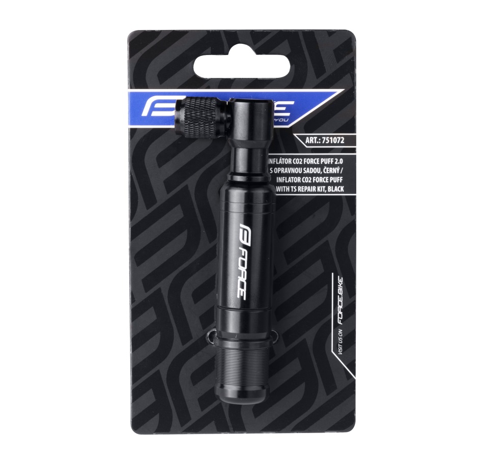 inflátor CO2 FORCE PUFF 2.0 s opravnou sadou,černý