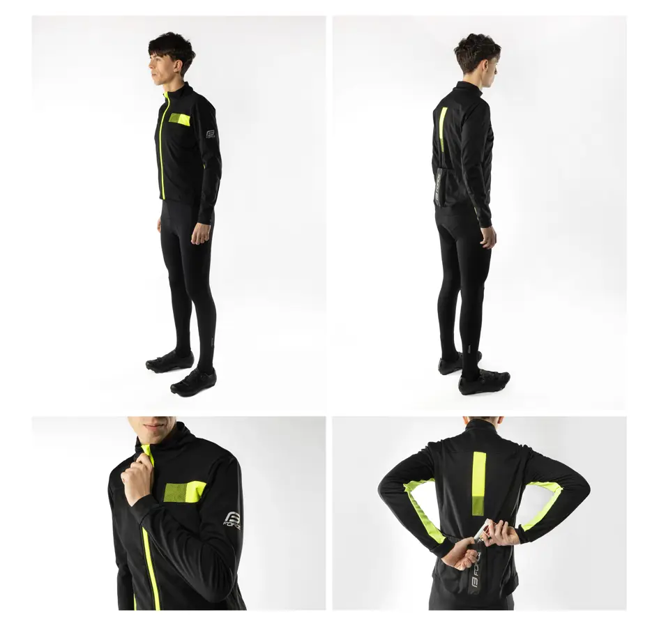 jacket F FROST softshell winter, black-fluo