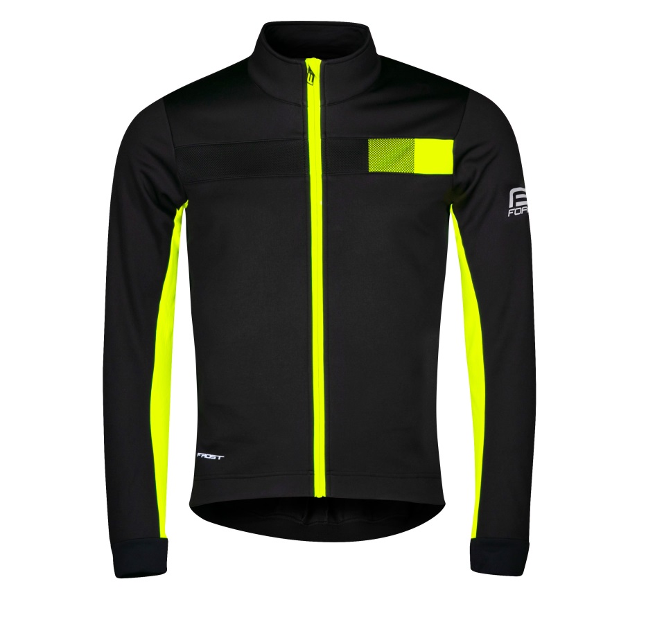 jacket F FROST softshell winter, black-fluo