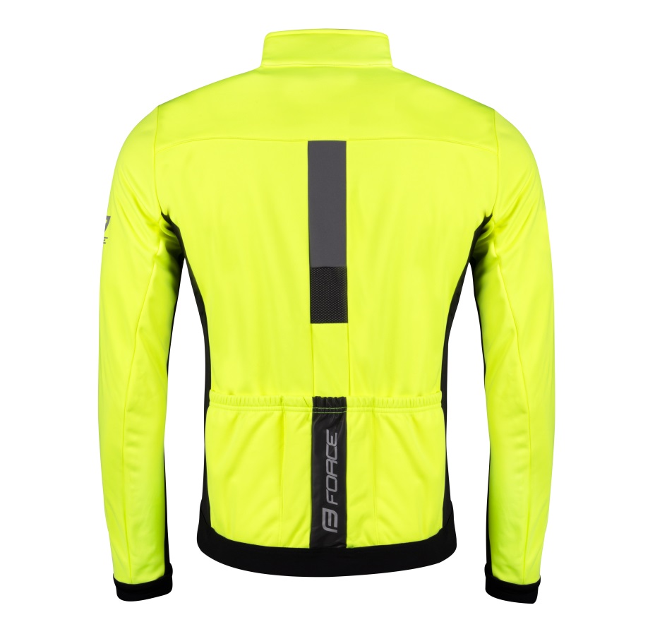 jacket F FROST softshell winter, fluo-black