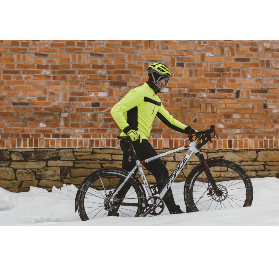 jacket F FROST softshell winter, fluo-black