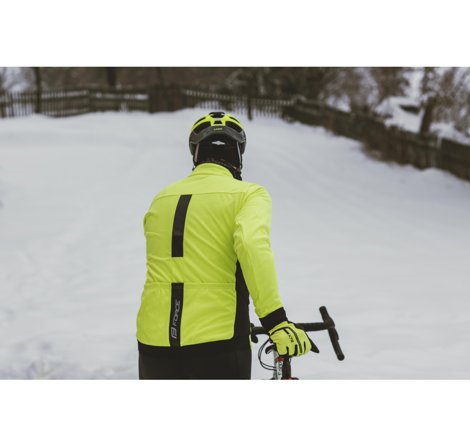 jacket F FROST softshell winter, fluo-black