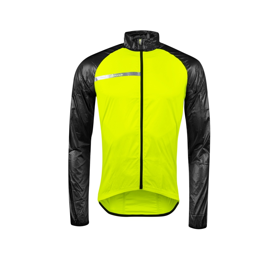 jacket F WINDPRO KID windproof, fluo-black 153-164