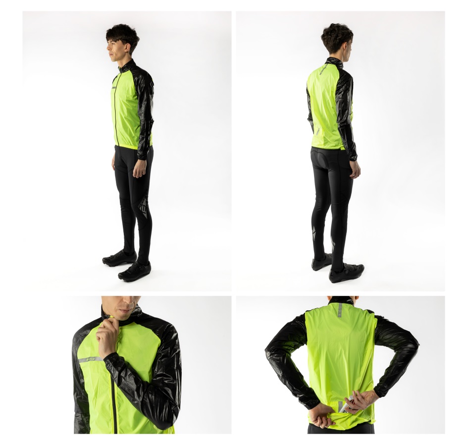 jacket FORCE WINDPRO windproof, fluo-black