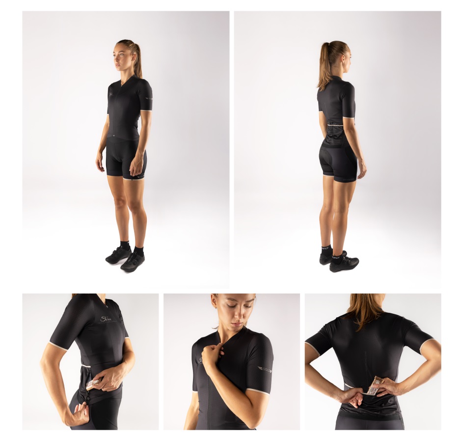 jersey F GOLD LADY short sl, black-gold