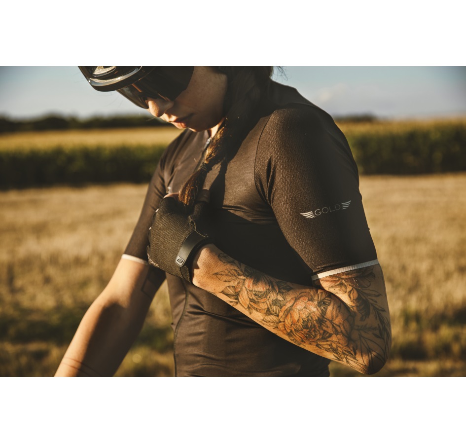 jersey F GOLD LADY short sl, black-gold