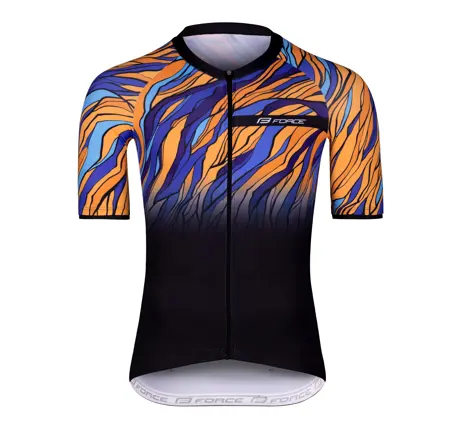 jersey F LIFE short sl, black-blue-orange
