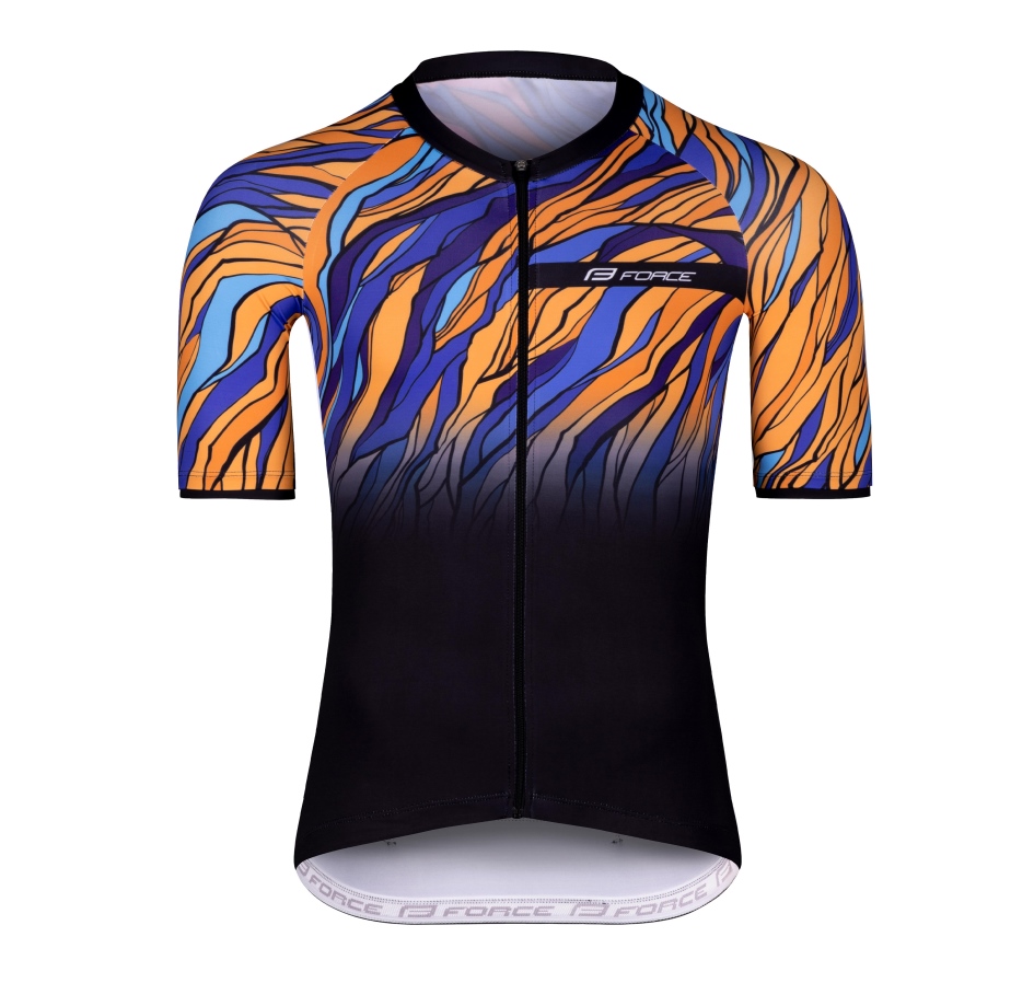 jersey F LIFE short sl, black-blue-orange S