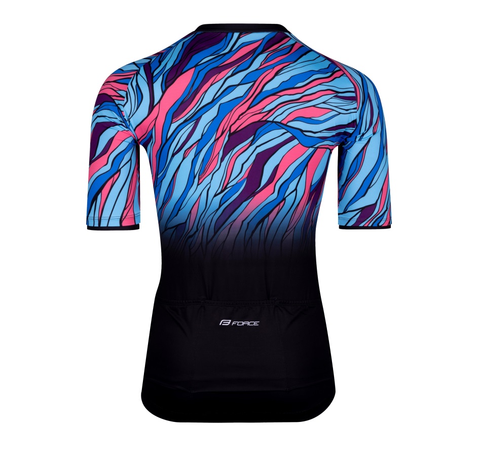 jersey F LIFE short sl, black-blue-pink