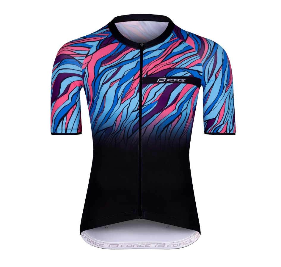 jersey F LIFE short sl, black-blue-pink L