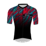jersey F LIFE short sl, black-petrol blue-red 