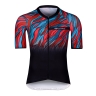 jersey F LIFE short sl, black-petrol blue-red 