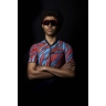 jersey F LIFE UNI short sl, blk-petrol bl-red