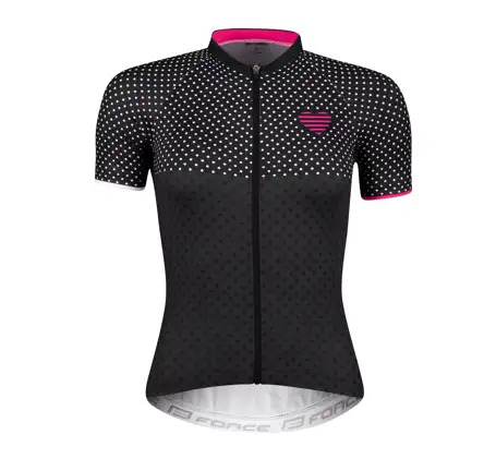 jersey F POINTS LADY, short sl, black-pink 