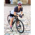 jersey F POINTS LADY short sl, blck-wh-turquoise