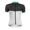 jersey F POINTS LADY short sl,blck-wh-turquoise XS