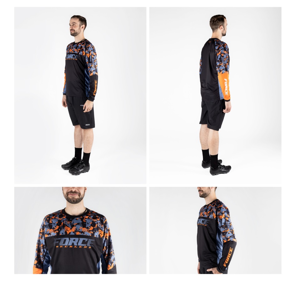 jersey F RECKLESS long sl, black-orange