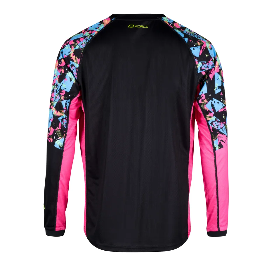 jersey F RECKLESS long sl, black-pink-fluo