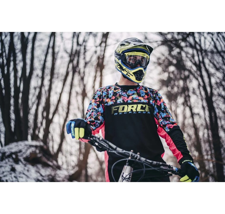 jersey F RECKLESS long sl, black-pink-fluo