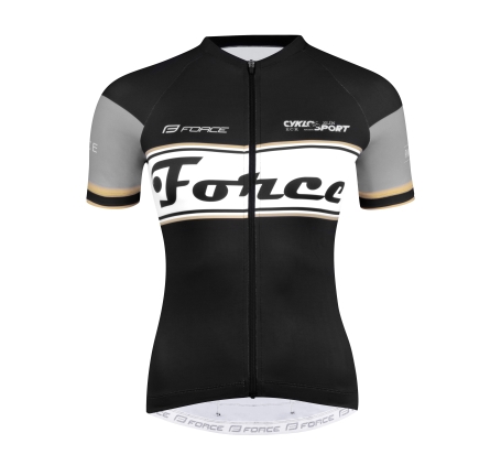 jersey F RETRO LADY short sl, black-gold