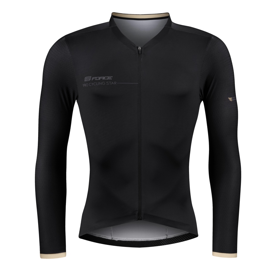 jersey FORCE GOLD long sleeve, black S