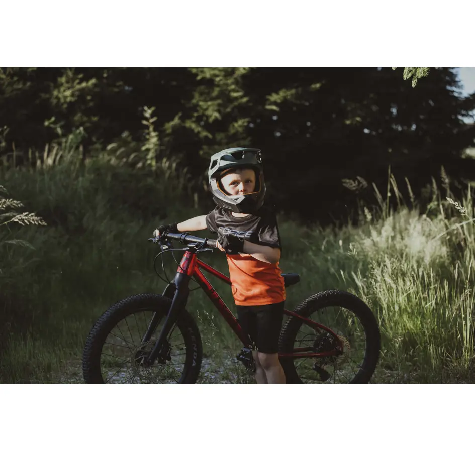 jersey FORCE KID MTB CHEERY, black-orange
