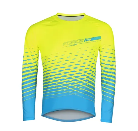 jersey FORCE MTB ANGLE long sl, fluo-blue