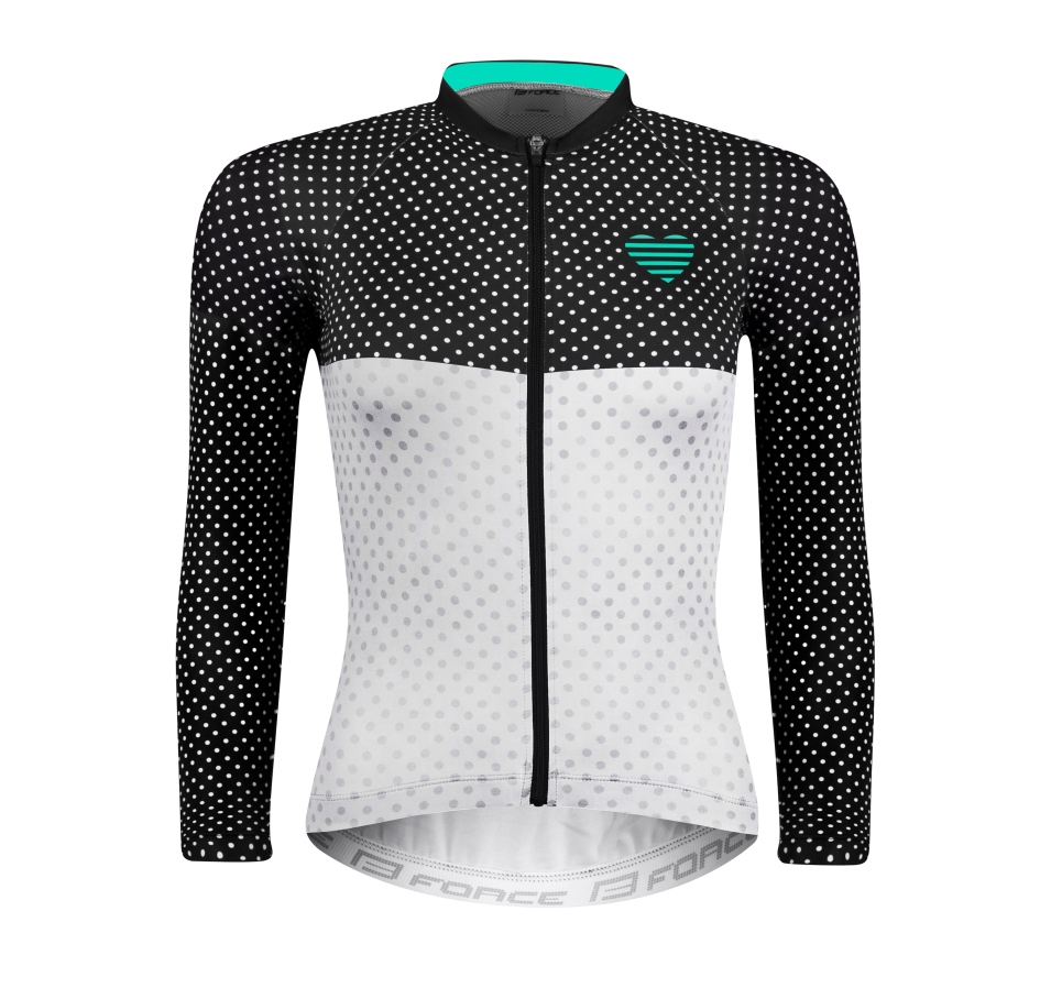 jersey FORCE POINTS LADY long sl, bl-wh-turquoise