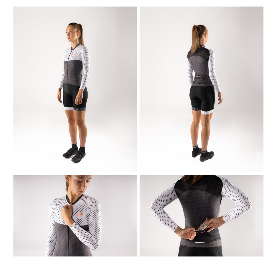 jersey FORCE POINTS LADY long sl, black-white 