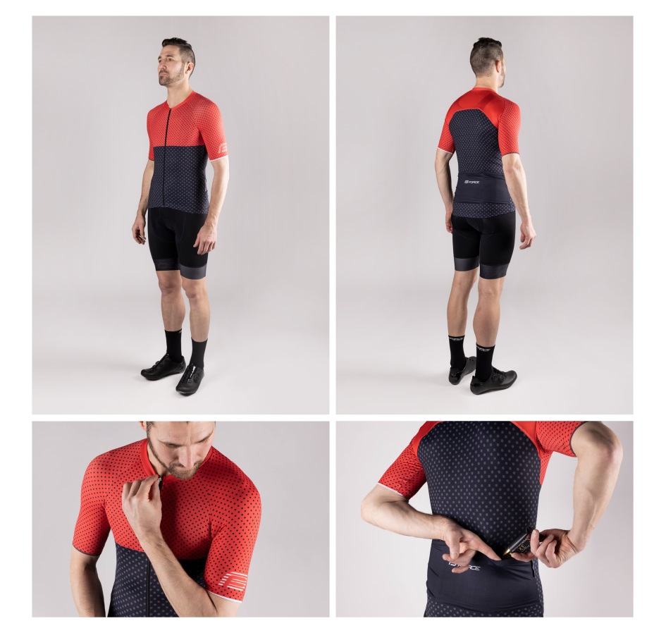 jersey FORCE POINTS short sleeves, red-black