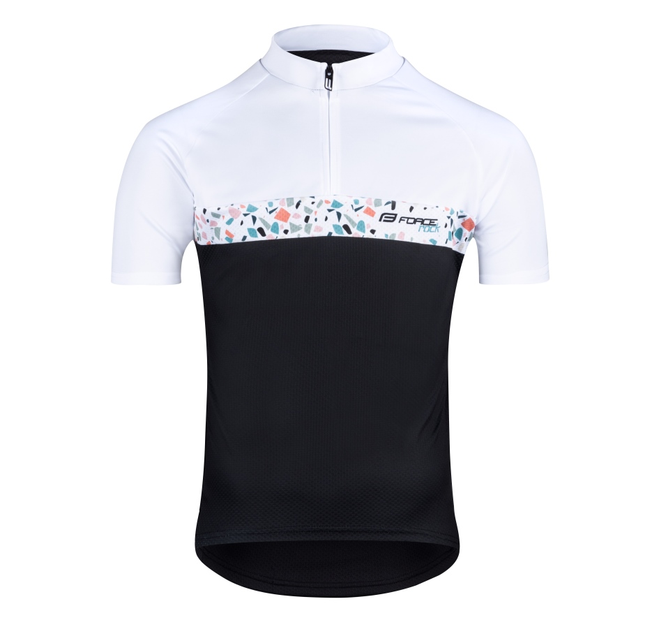 jersey FORCE ROCK short sleeves, black-white M