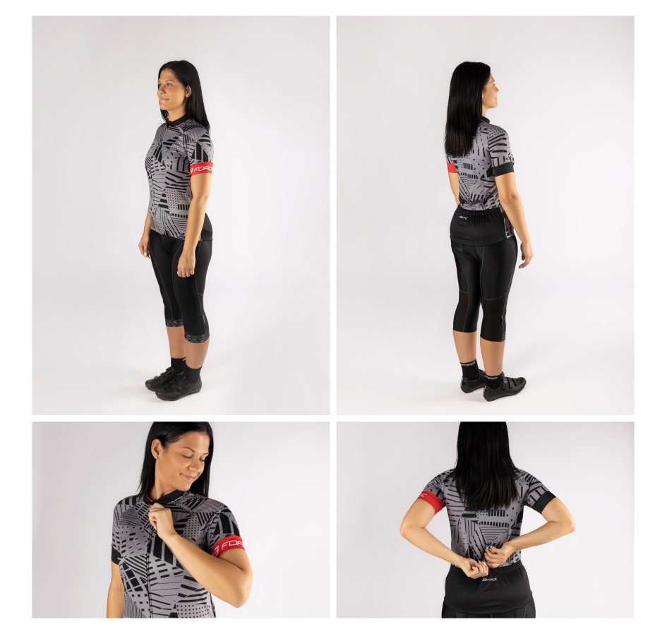 jersey FORCE SHARD LADY short sl, grey-black | Force
