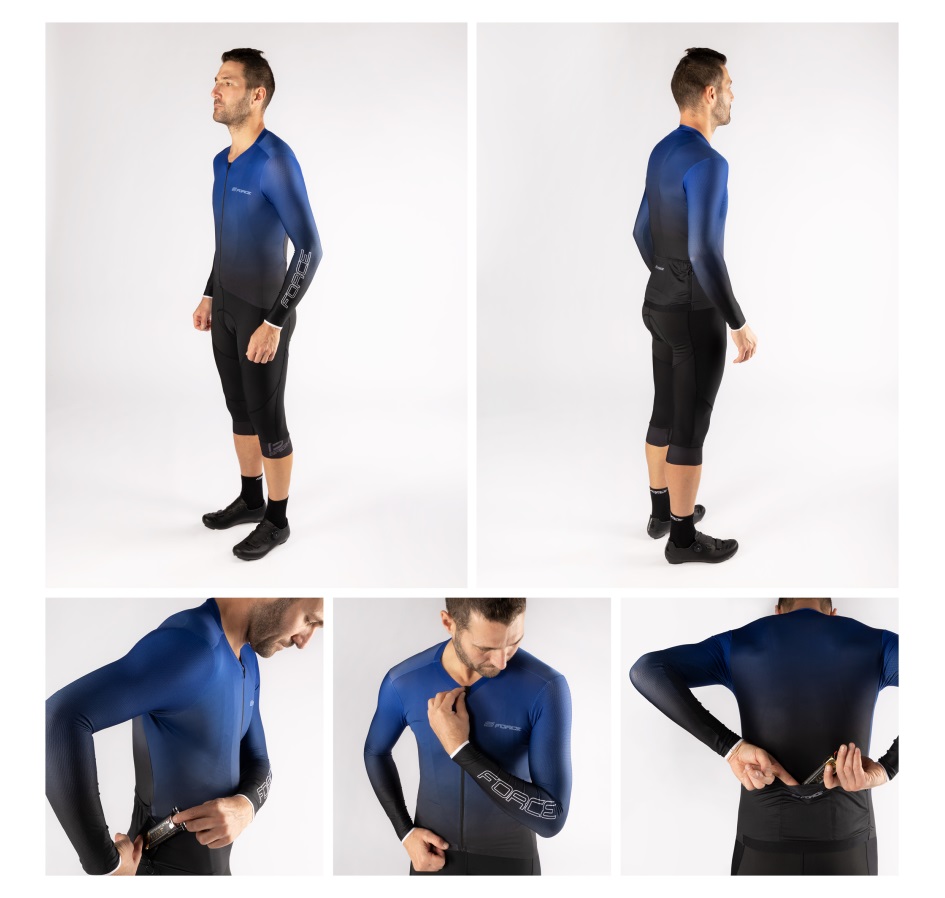jersey FORCE SMOOTH long sleeves, blue-black