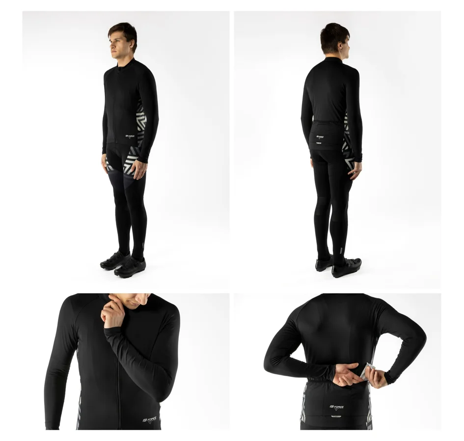 jersey FORCE SPIKE long sleeves, black-white