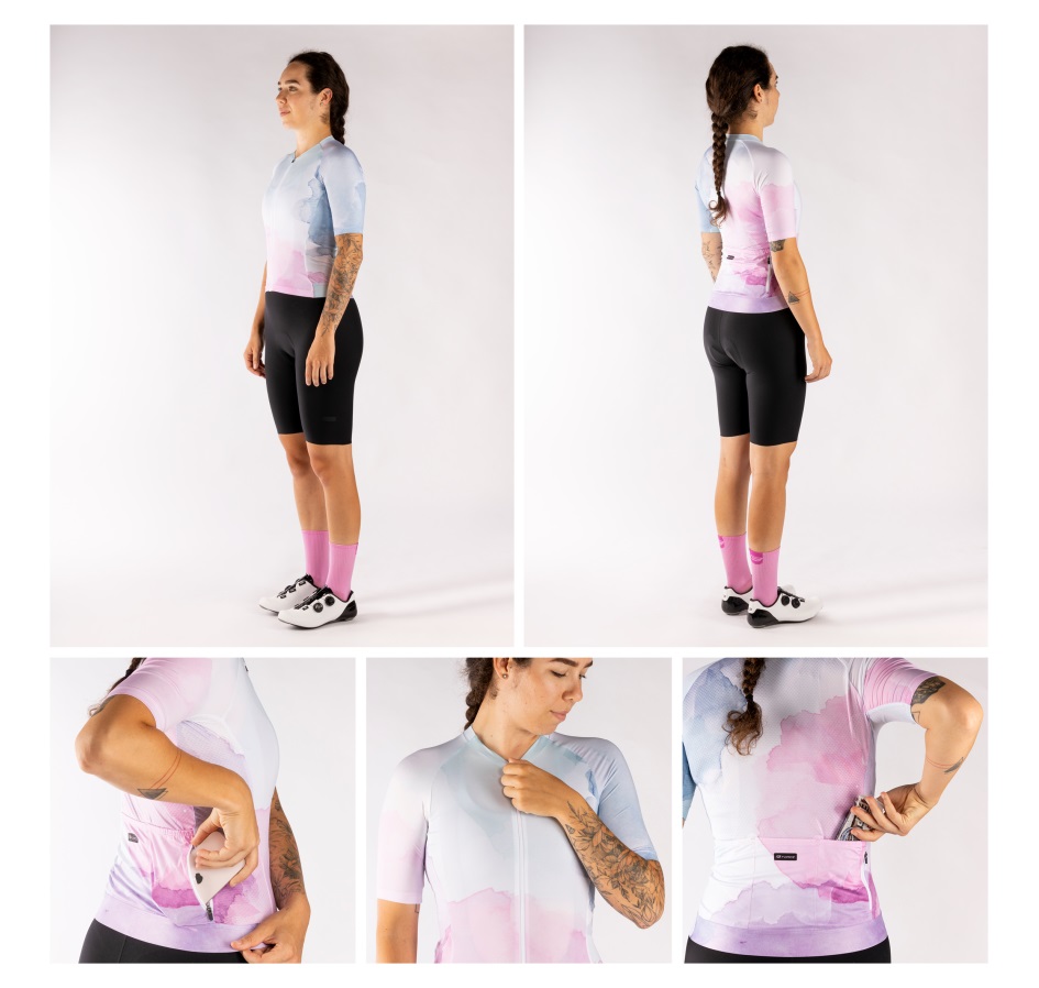 jersey FORCE SPLASH LADY short sl, pink-blue