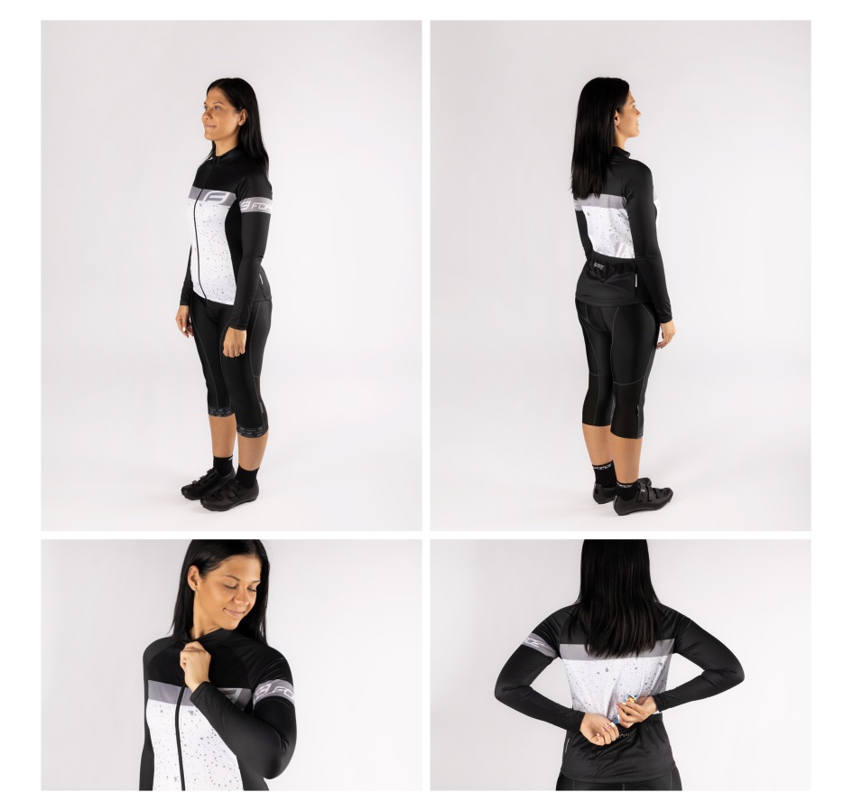 jersey FORCE SPRAY LADY long sl, white-black