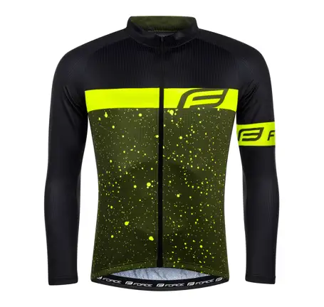 jersey FORCE SPRAY long sleeves, army-fluo